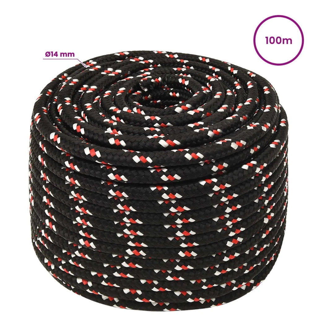 Corda multiuso 14 mm 100 m Nero e Rosso PP 3472836