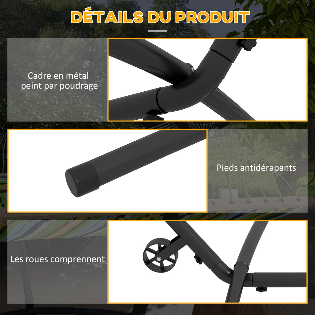 Supporto per amaca ¨C zephmum ¨C Nero metallo 290x120x115 cm