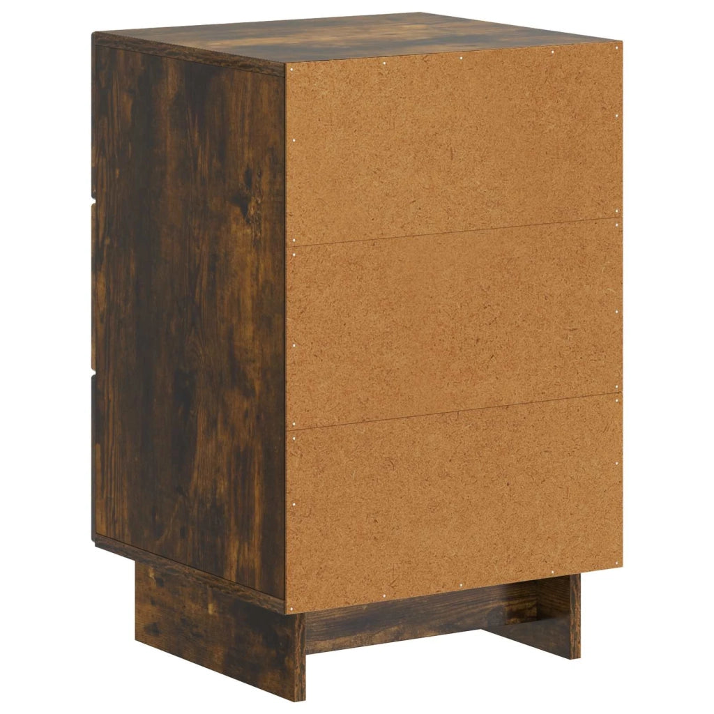 Comodino | Armadio da Notte | Mobiletto da notte con cassetto Rovere Fumo 43 x 41 x 66,5 cm
