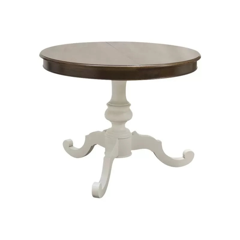 Tavolo rotondo allungabile legno shabby bicolore 120x120x80 - Mobili 2G