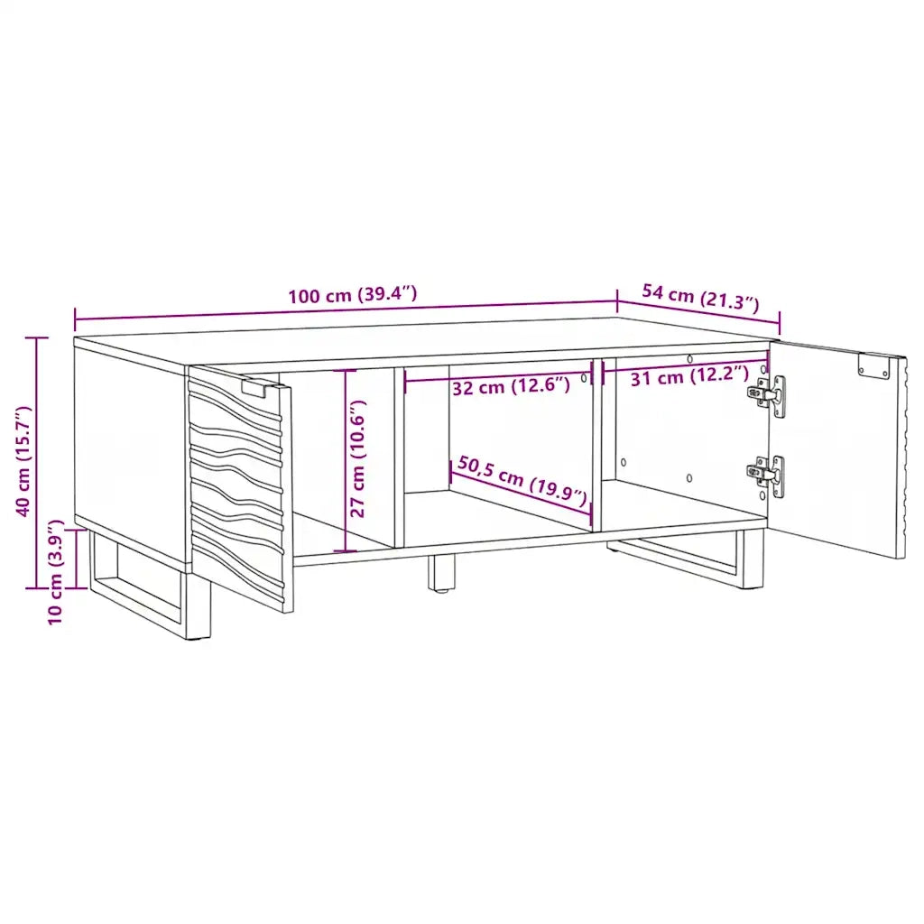 vidaXL Tavolino da salotto Bianco, Nero 100 x 54 x 40 cm