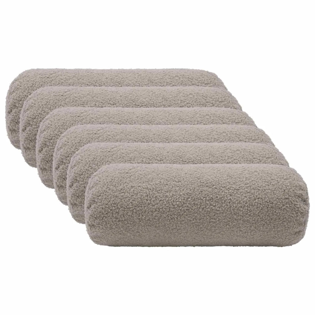 Federa 6 pcs HEERLEN Grigio Chiaro Ø 15 x 40 cm Bouclé 923266