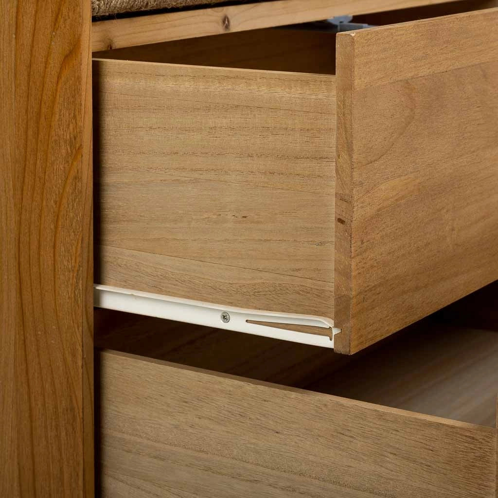 Armadio in legno e corda intrecciata marrone 75x45x170h