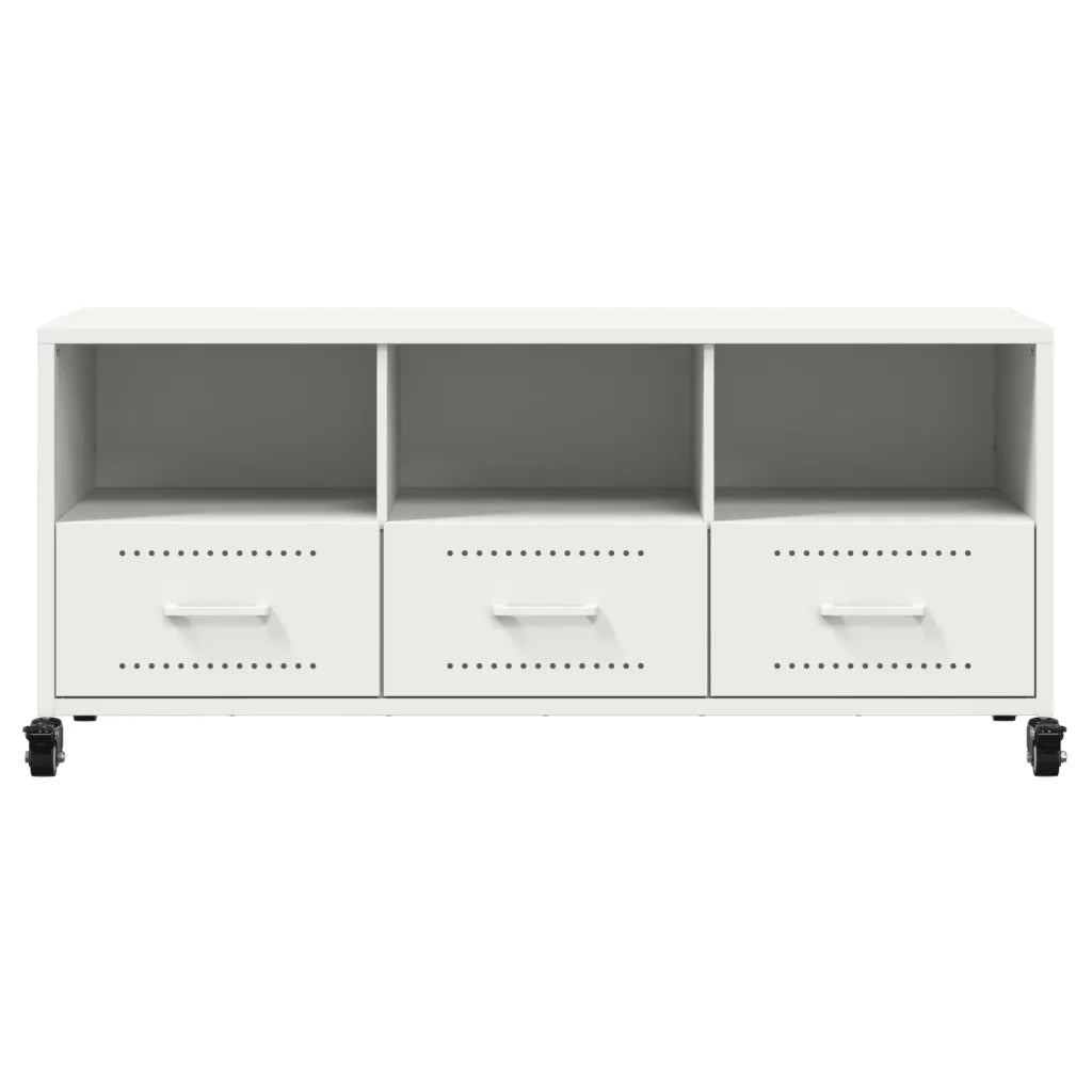 Mobile TV Bianco 100,5x39x43,5 cm in Acciaio 846697