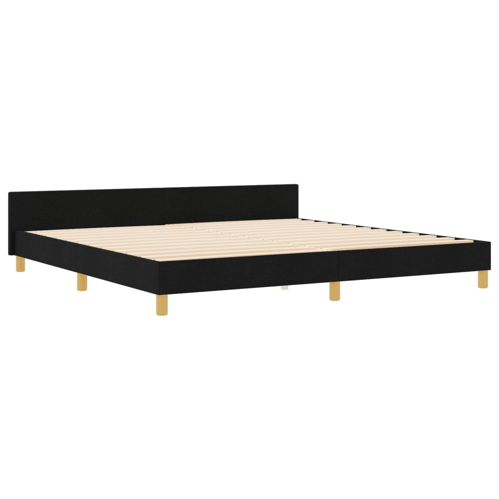 Letto a Box  Nero 200x200 cm in Tessuto