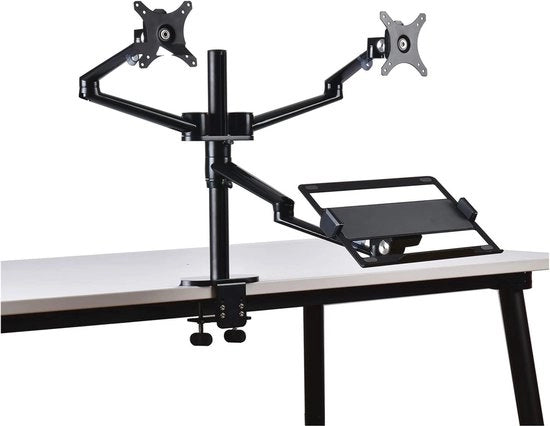 Scrivania Adattabile con Sostegno per Monitor e Laptop per Schermi da 10 a 32 Pollici