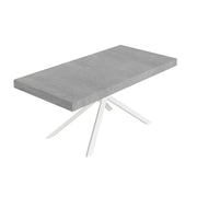 Tavolo allungabile 90x180/440 cm Niketis cemento gambe bianche