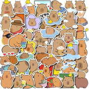 Stickers di animali - Capibara - Estetici - Set di adesivi - Album di scrapbooking - Laptop - 50 pezzi.
