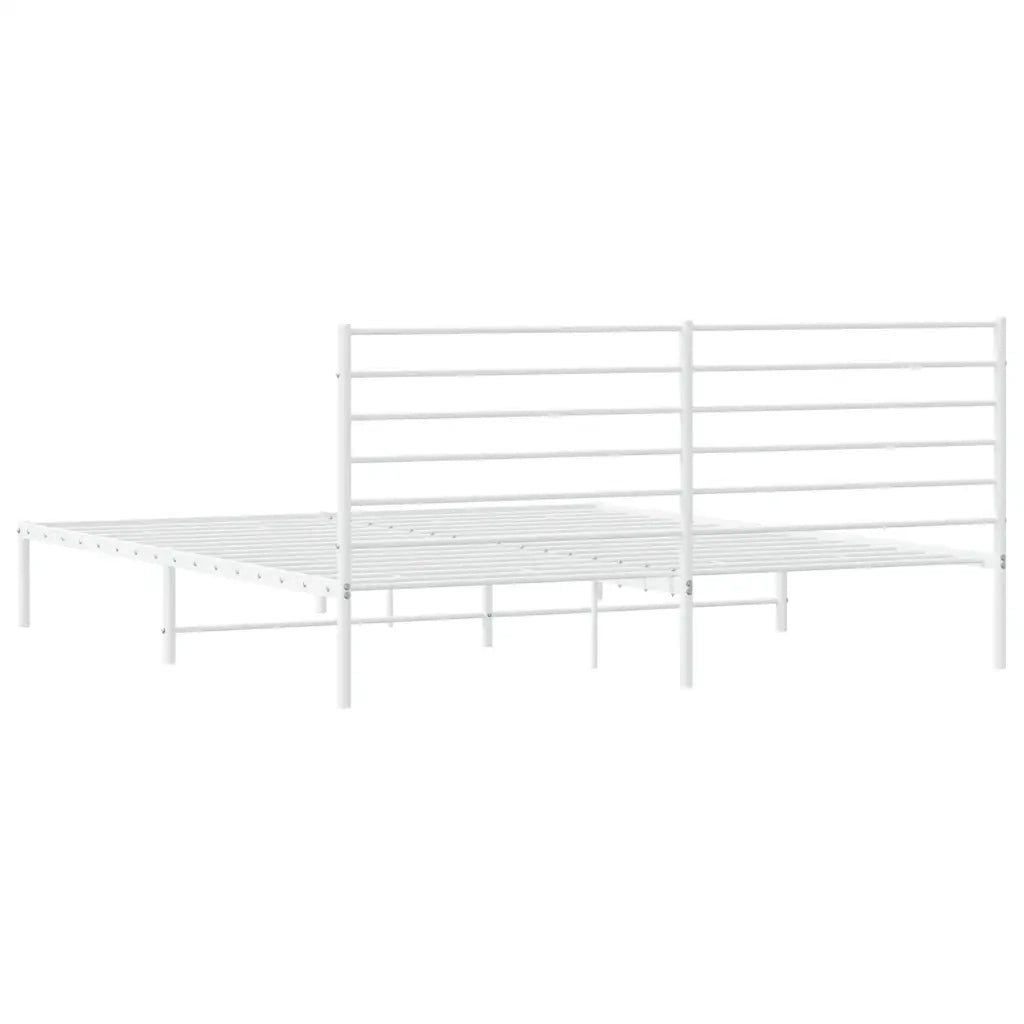 Giroletto con Testiera-Struttura Letto con testiera Metallo Bianco 180x200 cm 457854