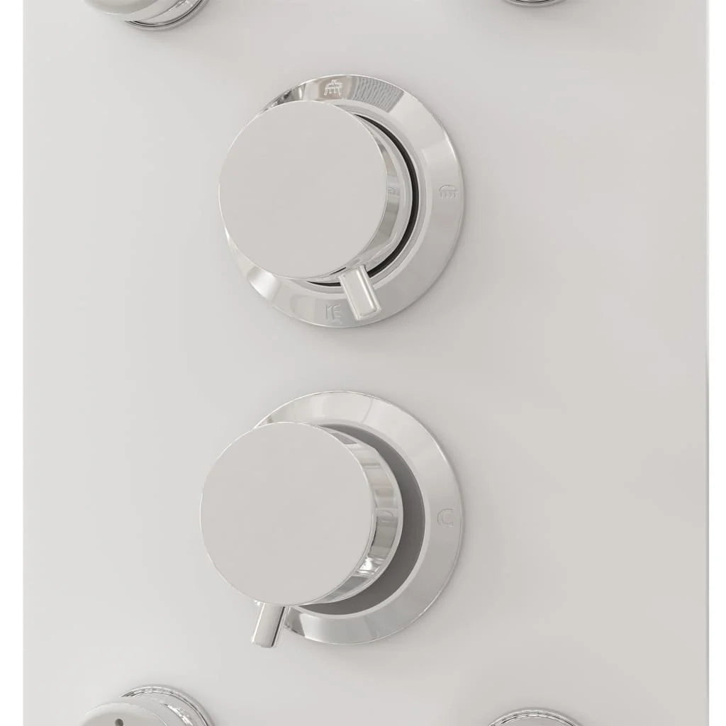 Pannello doccia soffione doccia vetro acciaio inox 130 cm bianco 02_0003436
