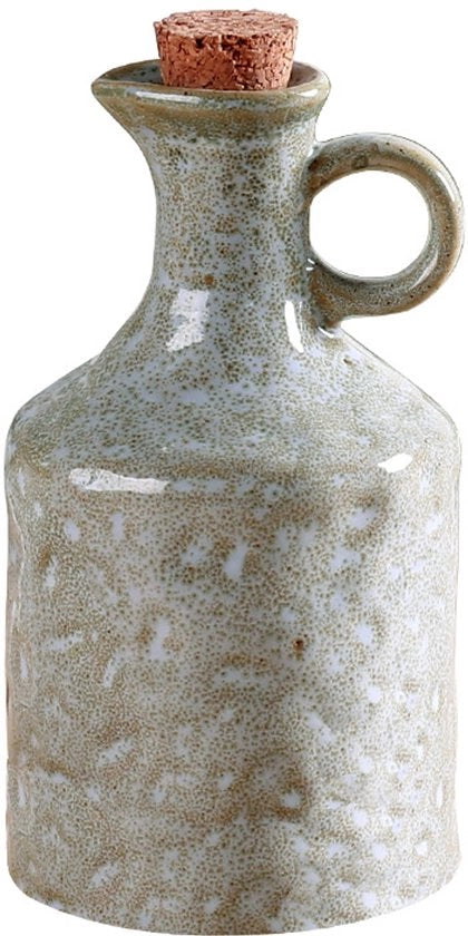 Dispensatore di olio d'oliva ceramico con stopper, 382,7 g (13,5 oz) - Fatto a mano - Serbatoio di olio con struttura di vetrificazione attiva, impermeabile - Pezzo di cucina con piccolo foro, ideale per aceto, vino, soia e succo di limone