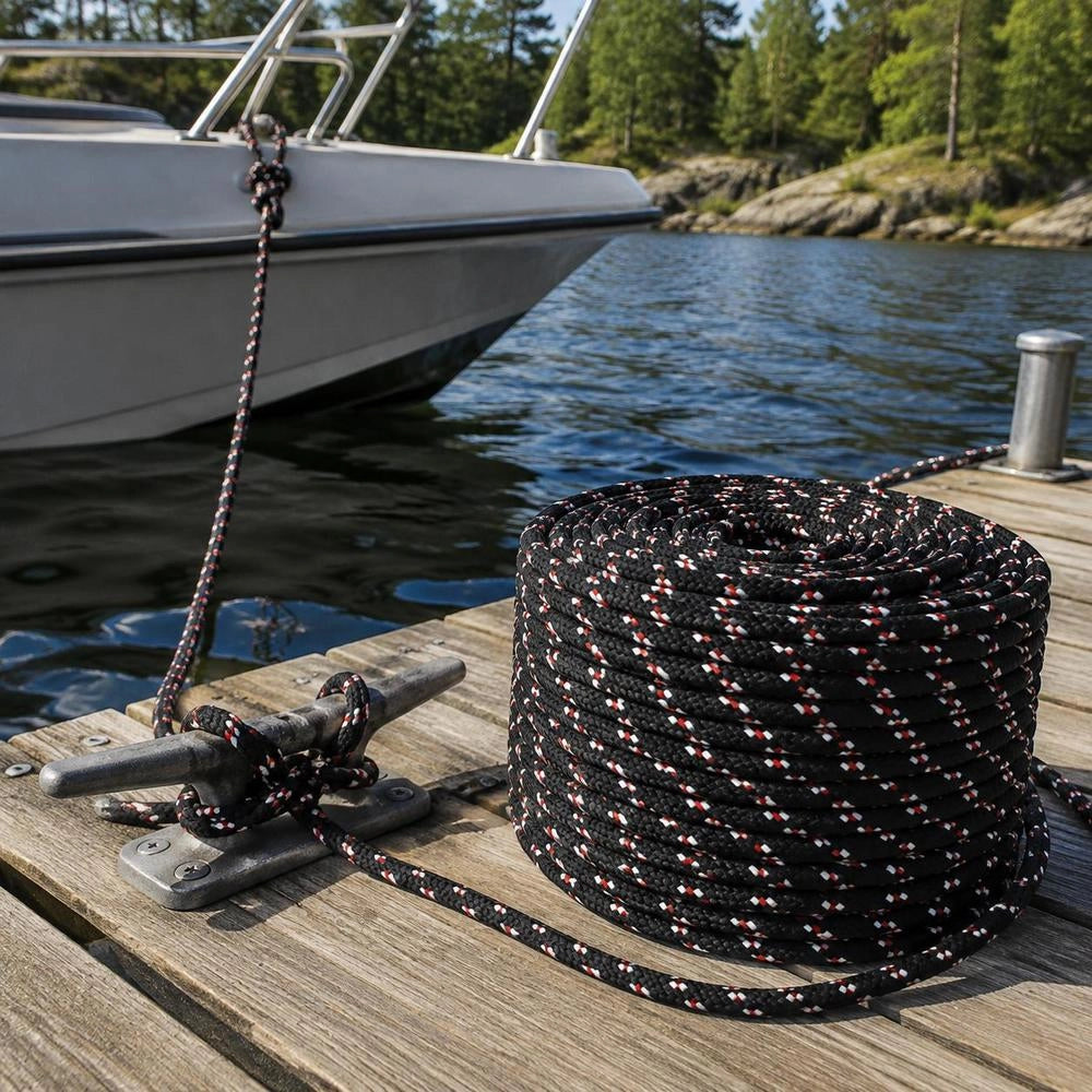 Boat Rope, Black, 8 Mm, 25 M, Polypropylene
