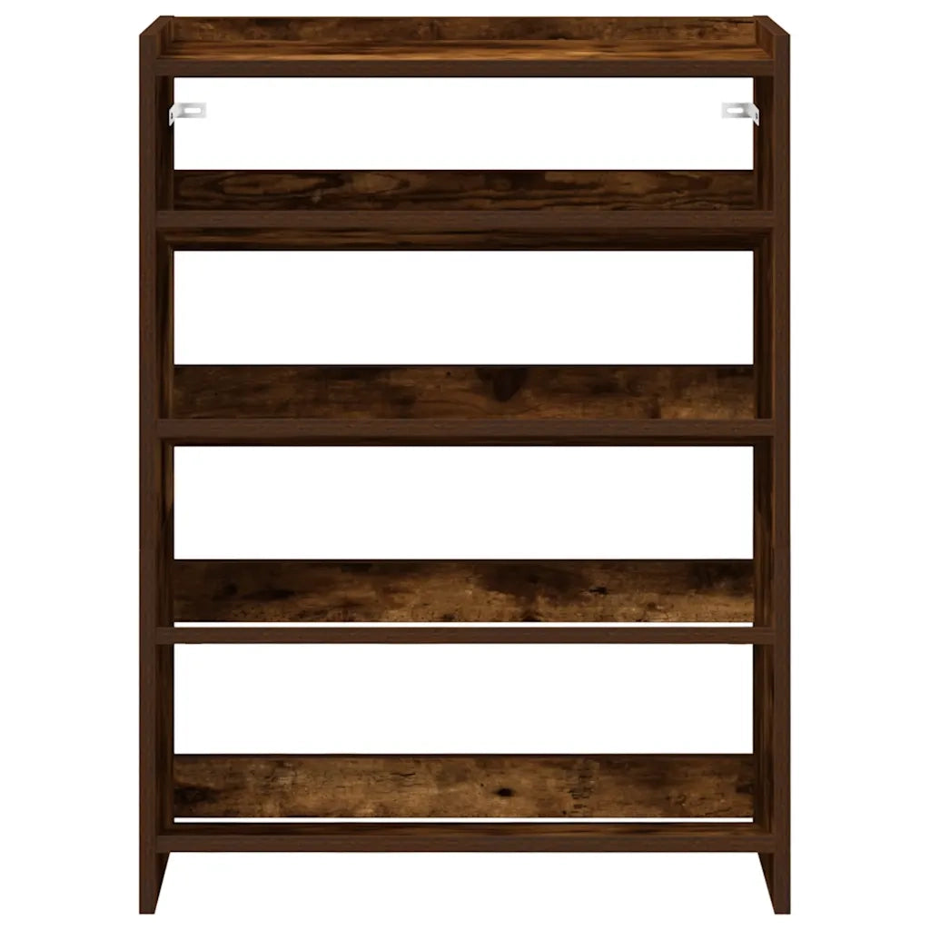 Scarpiera Rovere Fumo 60x25x81 cm in Legno Multistrato 859882