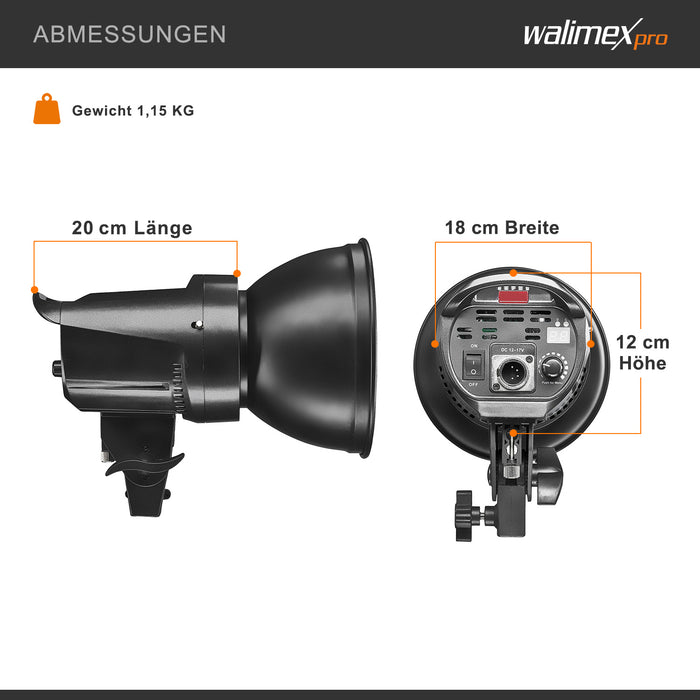 Niova 60 Plus Bi Colour luce video LED dimmerabile con riflettore Bowens e diffusore morbido I Luce da studio con tecnologia COB LED I 3200-5600 K, CRI=93 I Luminosità regolabile