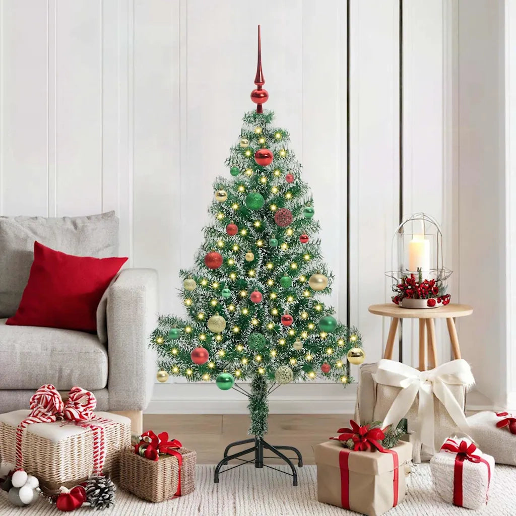 Albero di Natale Artificiale Imbiancato con Luci LED 150 cm 3396814