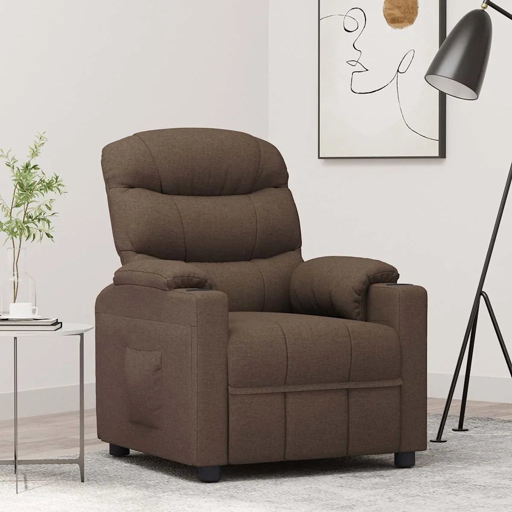 Divano Sedia-Poltrona Reclinabile in Tessuto Marrone 616431