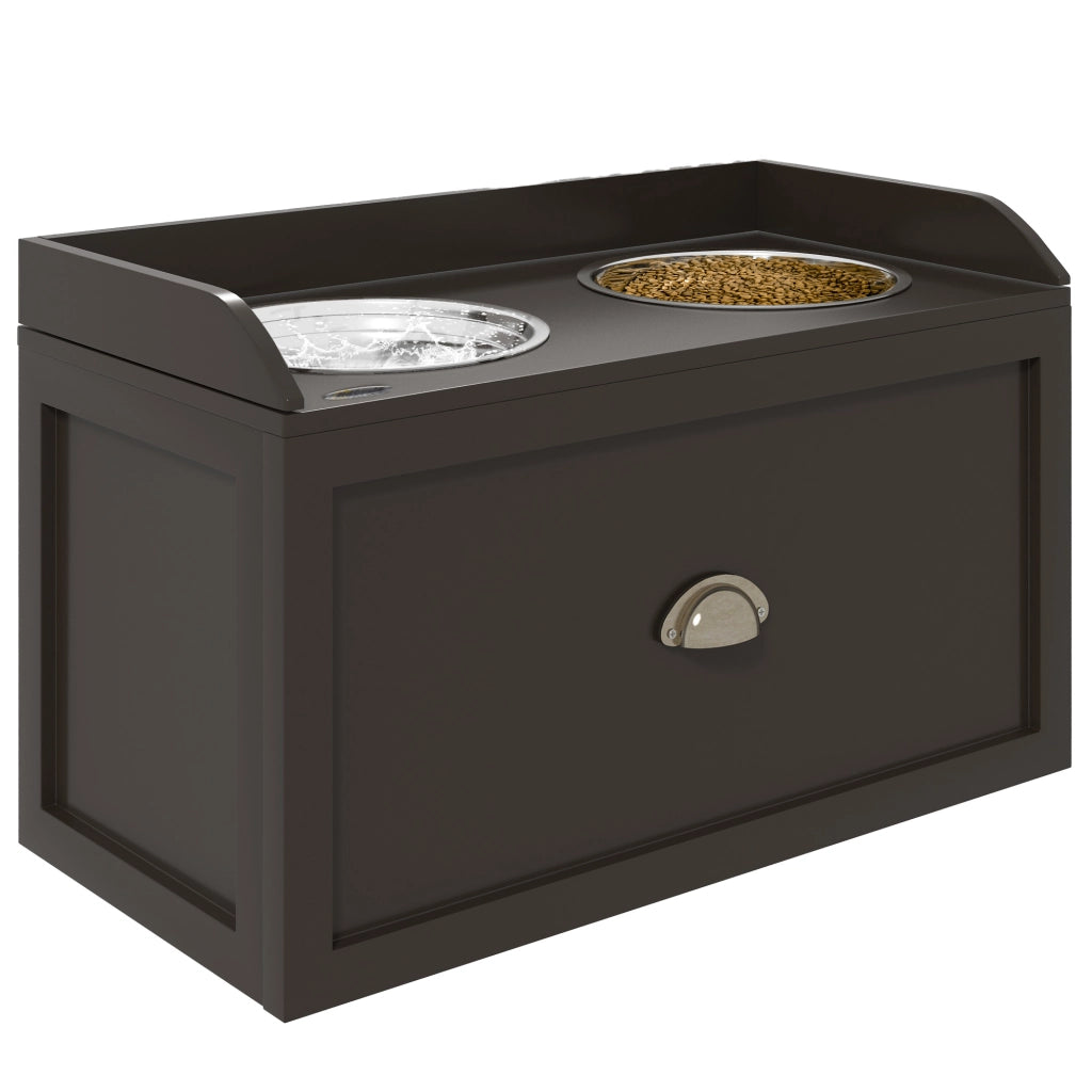 Tavolo da Pranzo Elevato per Cani ¨C zephmum ¨C 63x30x36 cm Marrone