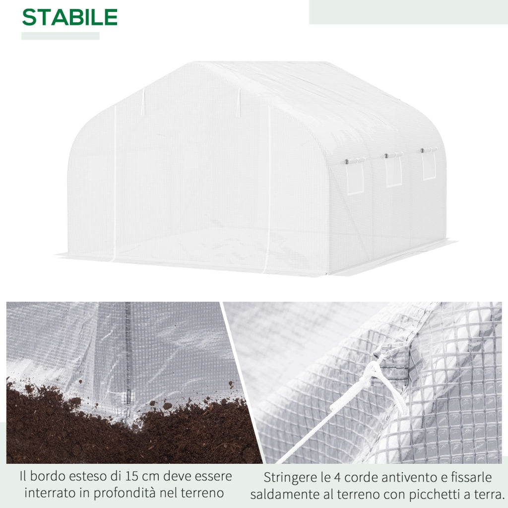 Serra da Giardino a Tunnel ¨C Zephmum ¨C Bianco, PE, Metallo, 4.5x3x2m