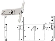 SERRATURA DA INFILARE PER FASCE CATENACCIO E SCROCCO MM.44 H 87502  mm.70 a 2 mandate (Y8750270080)    YALE