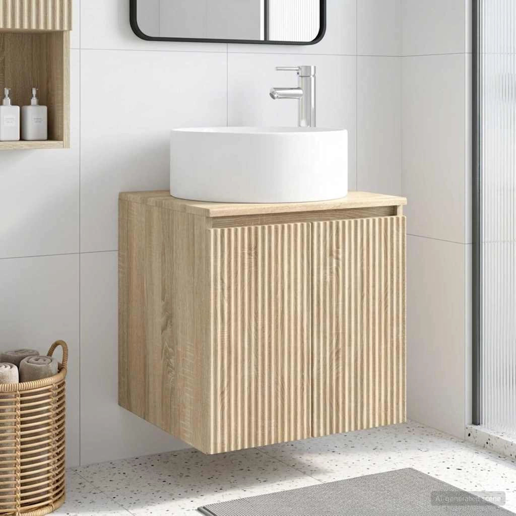 Mobile lavabo da parete Rovere Sonoma 49,5 x 44,5 x 65,5 cm 890464