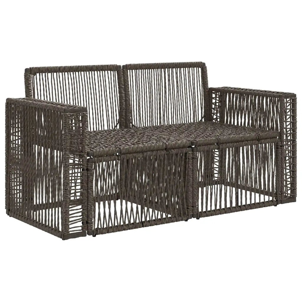 Divano da giardino 2-Numero di posti Grigio polyrattan 42026699