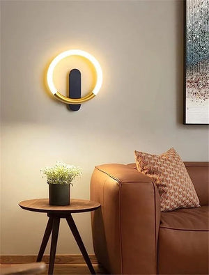 Applique Da Parete Led Lhj068-w C Brush Gold/black