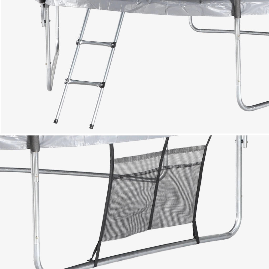 Trampolino 305cm con rete interna e pacco di accessori, grigio