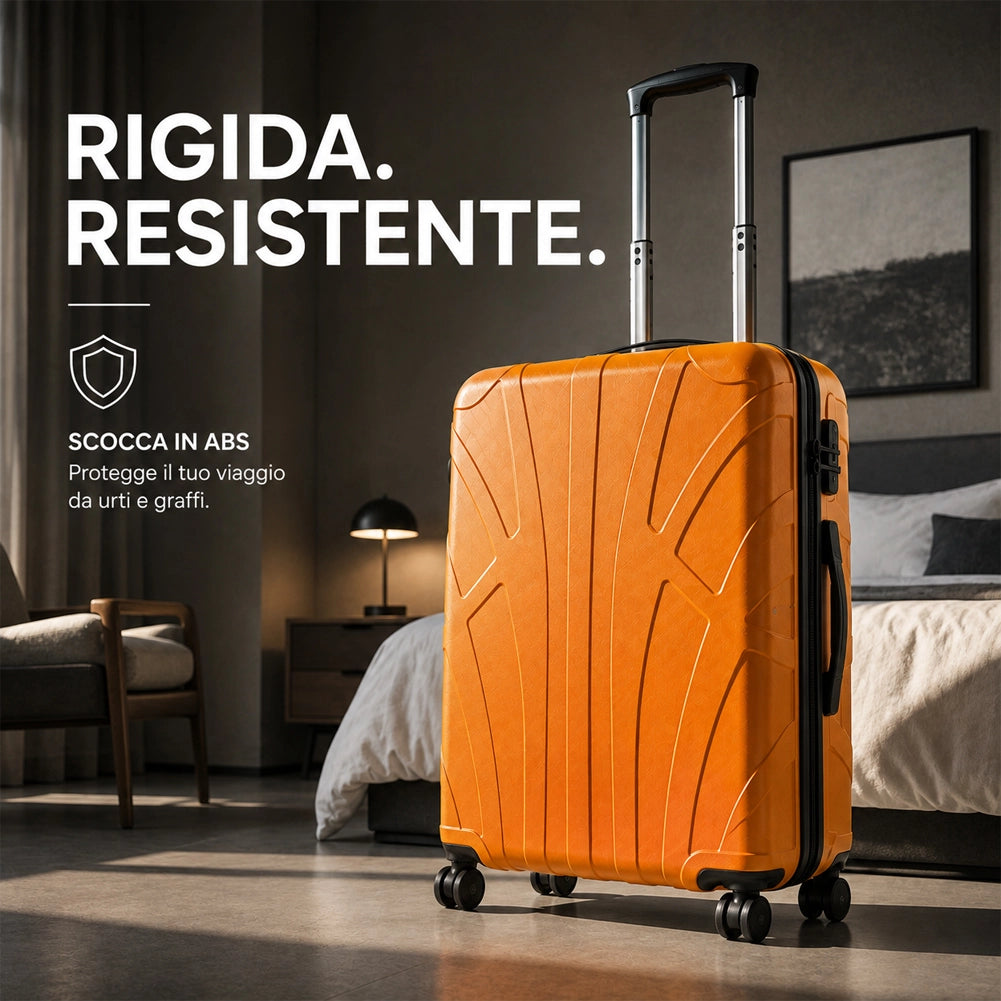 Valigia Bagaglio a Mano 55x40x20cm Arancio Trolley Lugano Adatto Ryanair Easyjet