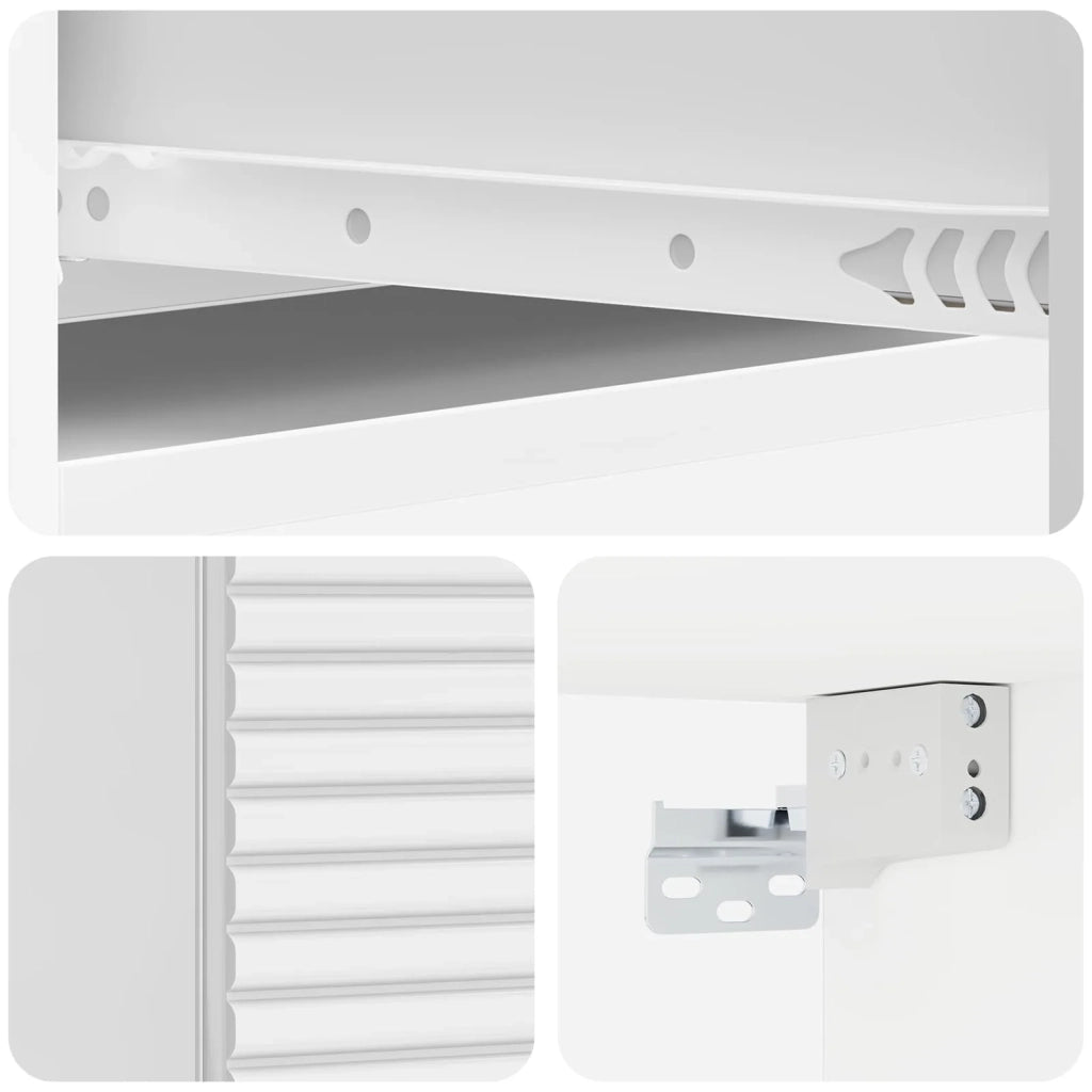 Tavolino da Parete Laterale Bianco Lucido 59 x 34,5 x 17 cm 898659