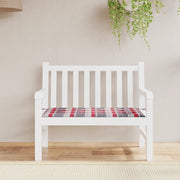Cuscino per Panca a Quadri Rossi 120x50x3 cm Tessuto Oxford 314084