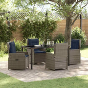 Set da Pranzo per Giardino 5 pcs Grigio Poly Rattan 3381033