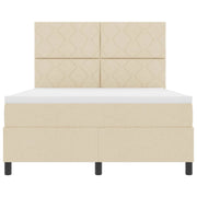 Letto a molle con materasso con led Crema 160 x 200 cm Tessuto