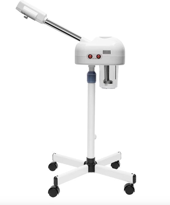 Stomatore per il viso - Apparecchio stomatico - Spray - Sauna per il viso - Idratante per la pelle - Centro estetico - 750W - Con ruote - Bianco