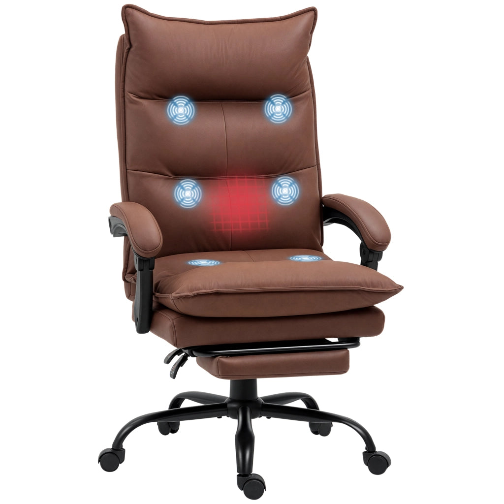 Poltrona massaggiante e riscaldante da ufficio ¨C Minimal ¨C 66x74x121,5cm marrone