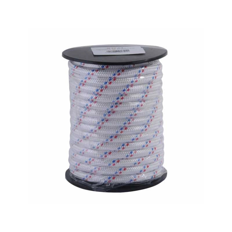 Treccia Pp mm 6 m 25 Bianca Fili Blu/Rossi