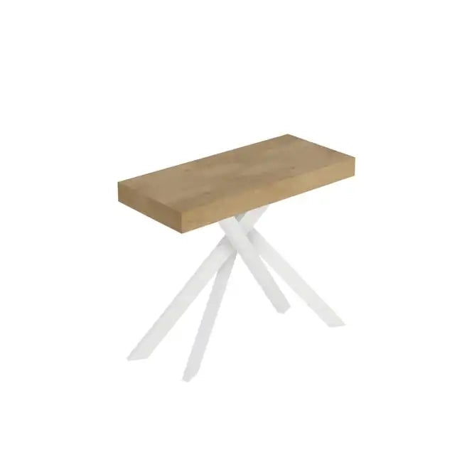 Consolle allungabile 90x40/196 cm Saki Small Premium quercia natura gambe bianche