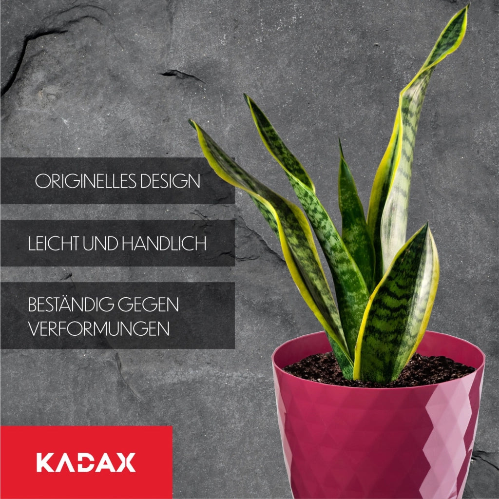Vaso da fiori in plastica KADAX con supporto, coprivaso, 30 cm, rosa, Kadax