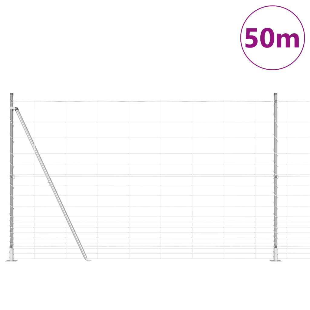 Recinzione da Campo  1.5x50 m Acciaio Zincato