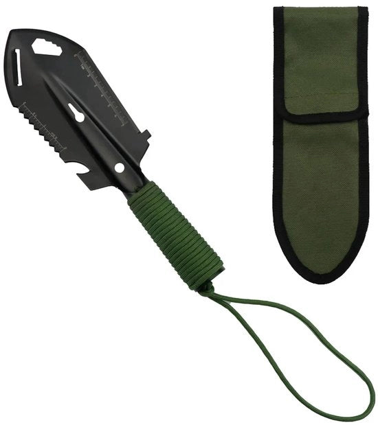Scopa multifunzionale pieghevole - Spada da campeggio trasportabile (verde militare)