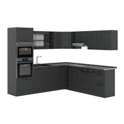 Cucina angolare completa R-Line Antracite rustico/Antracite 247 x 237 cm, PL Antracite Vicco