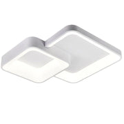 Trade Shop - Plafoniera Soffitto Led 58w 2 Quadrati Lampadario Cct 3 Colorazioni 3000k A 6500k C59-3c - Bianco