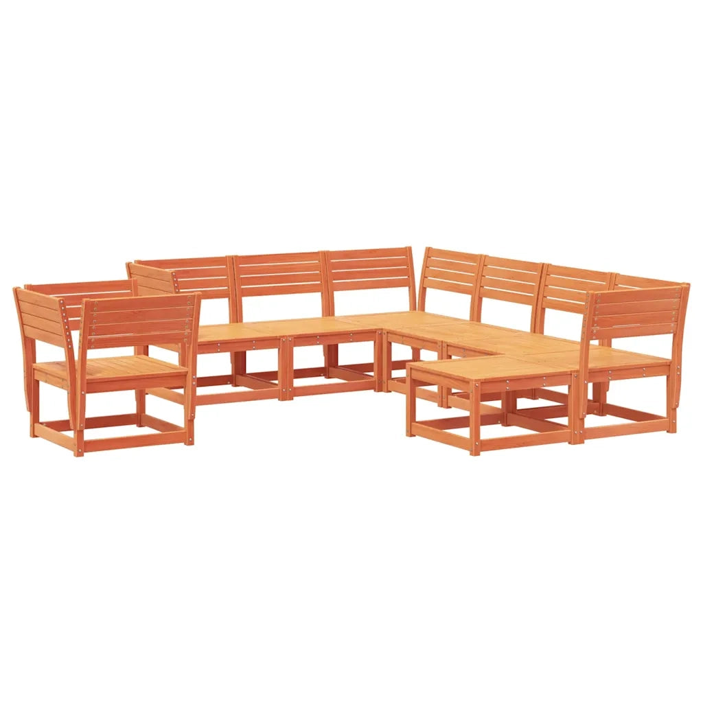 Set Salotto da Giardino 8 pz Marrone Cera Legno Massello Pinocod mxl 90011