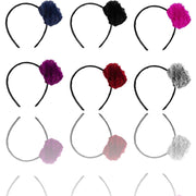 Trade Shop - Cerchietto Frontino Pon Pon Pelliccia Peluche A03 Palla Fascia Bambina Ragazza -