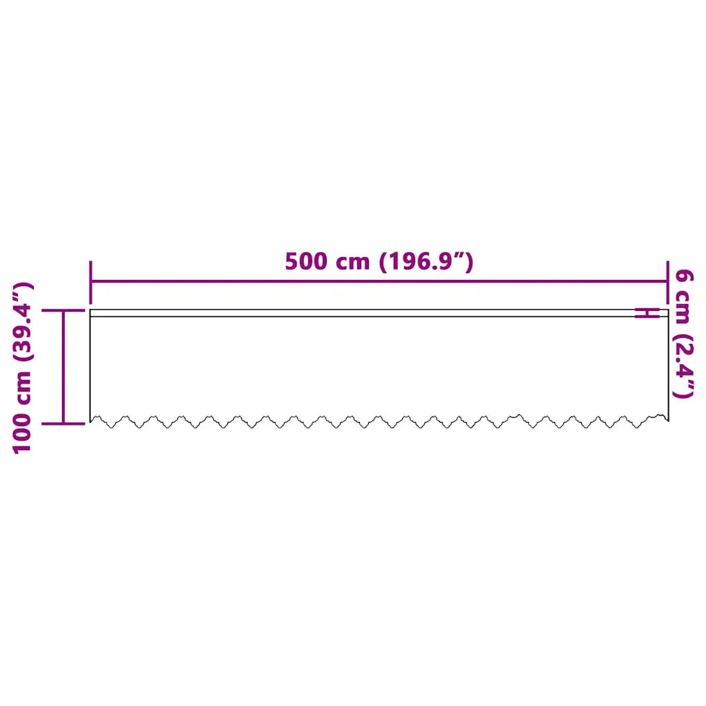 vidaXL Tende con tende Floreale Bianco 500 x 100 cm Poliestere