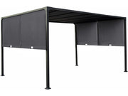 Pergola con tetto scorrevole in metallo "Courtenay" - 3 x 4 m - Grigio