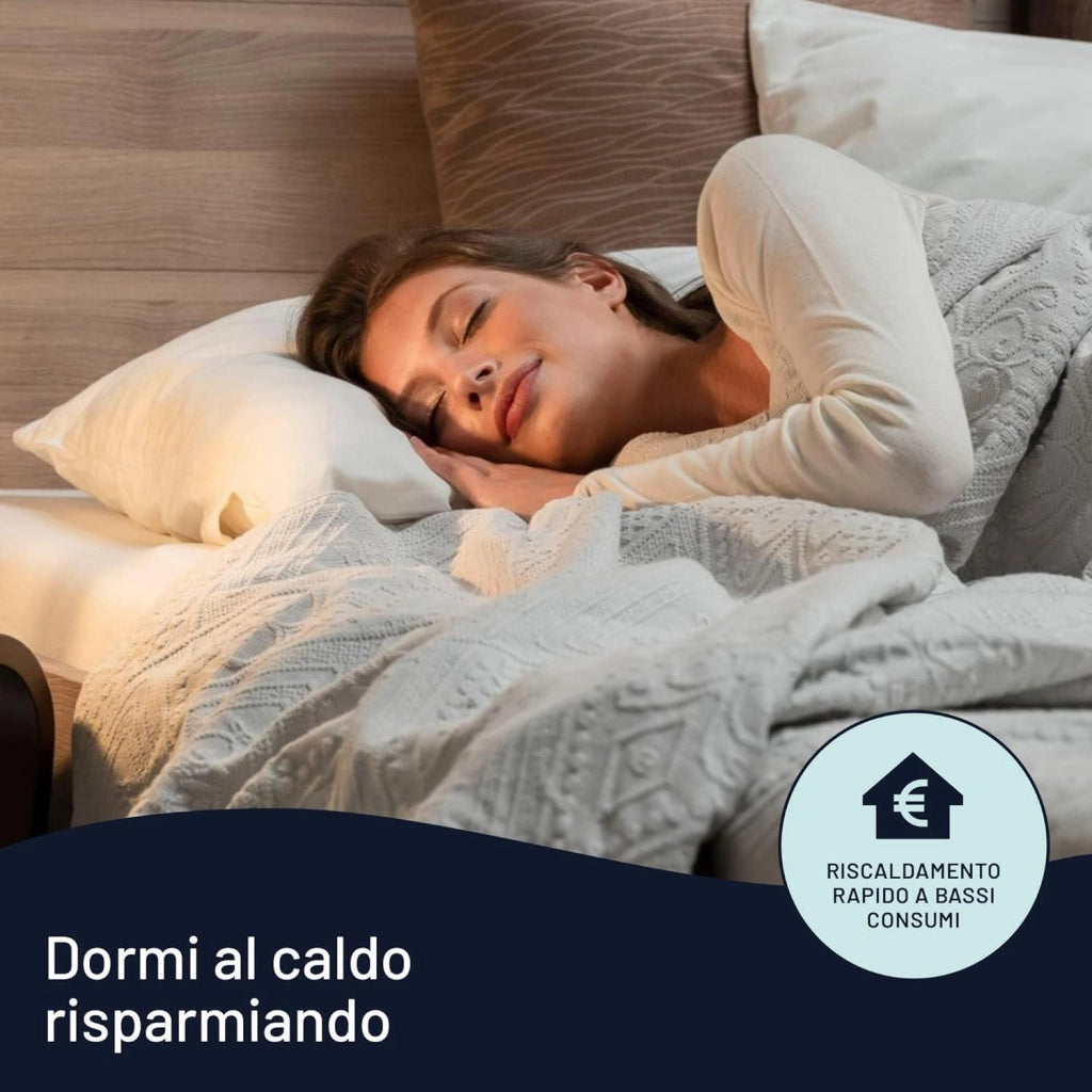 Imetec 16728 Scaldasonno Adapto Maxi Coprimaterasso Singolo 195x90 cm 150W 6 Temperature Basso Consumo Tessuto Anallergico colore Bianco
