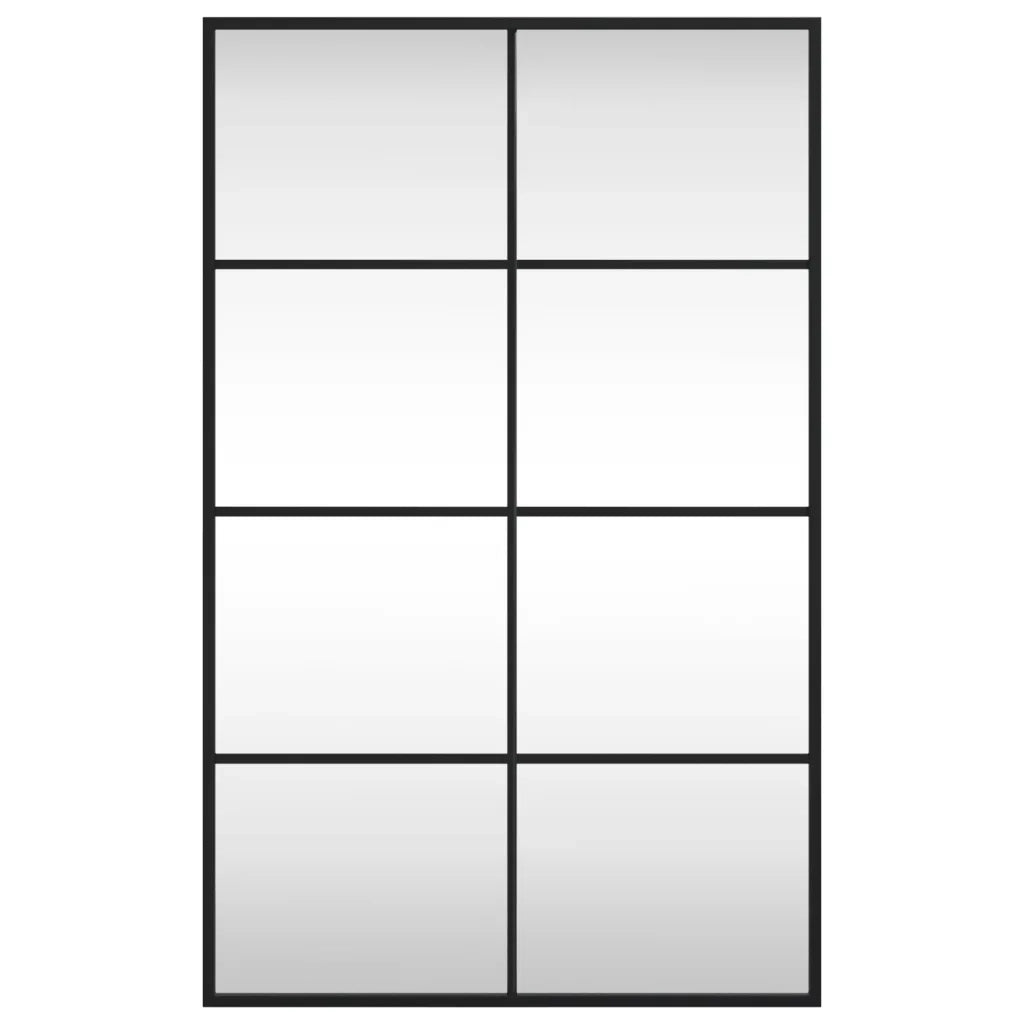 Specchio da Parete Nero 50x80 cm Rettangolare in Ferro 358648