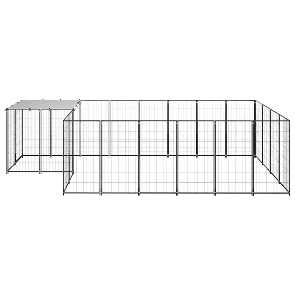 Recinto per animali da esterno per cani 8,47 m² 110 cm acciaio nero 02_0000558