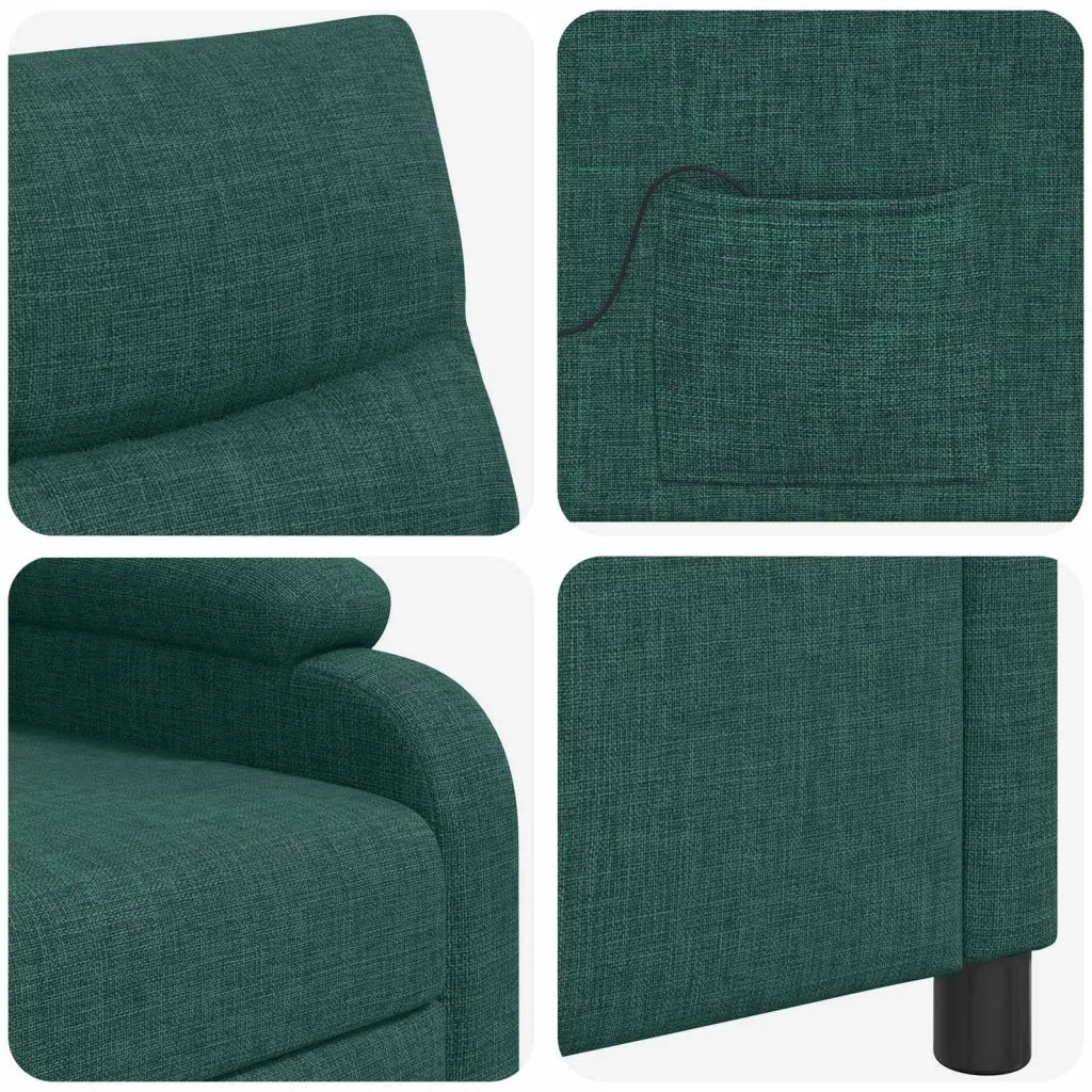 Divano Sedia-Poltrona Massaggiante Verde Scuro Tessuto 236596