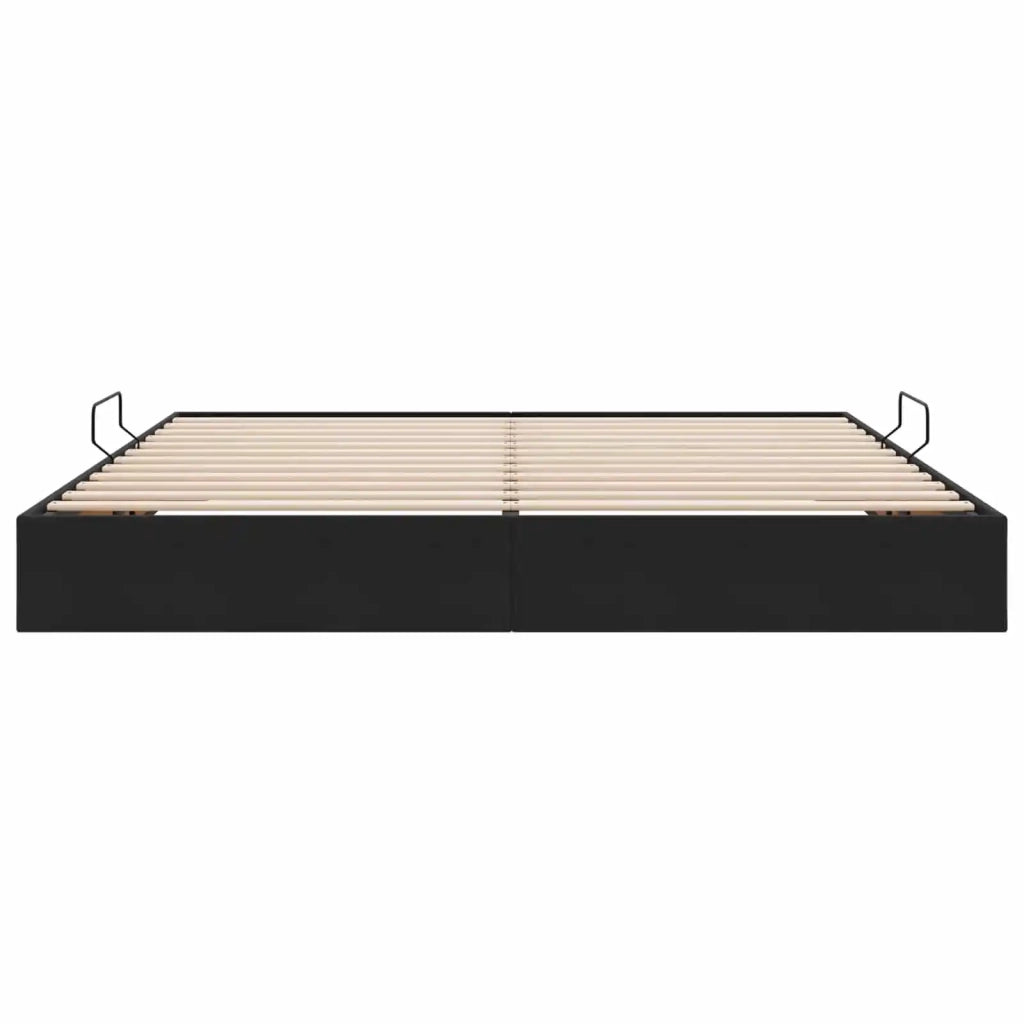 Letto ottomano con archiviazione Nero 200 x 200 cm Velluto